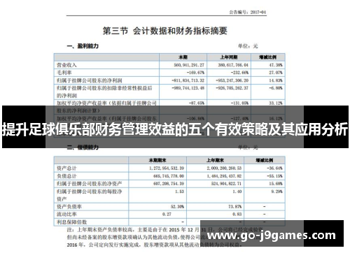 提升足球俱乐部财务管理效益的五个有效策略及其应用分析